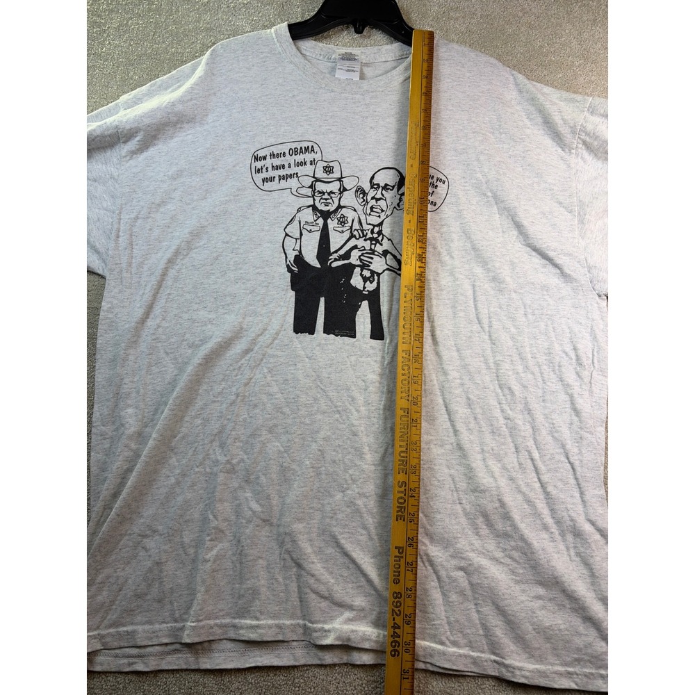 Gildan T Shirt Mens 2XL Gray Obama Sheriff Joe Arpaio Arizona Political Satire‎ - Picture 7 of 7
